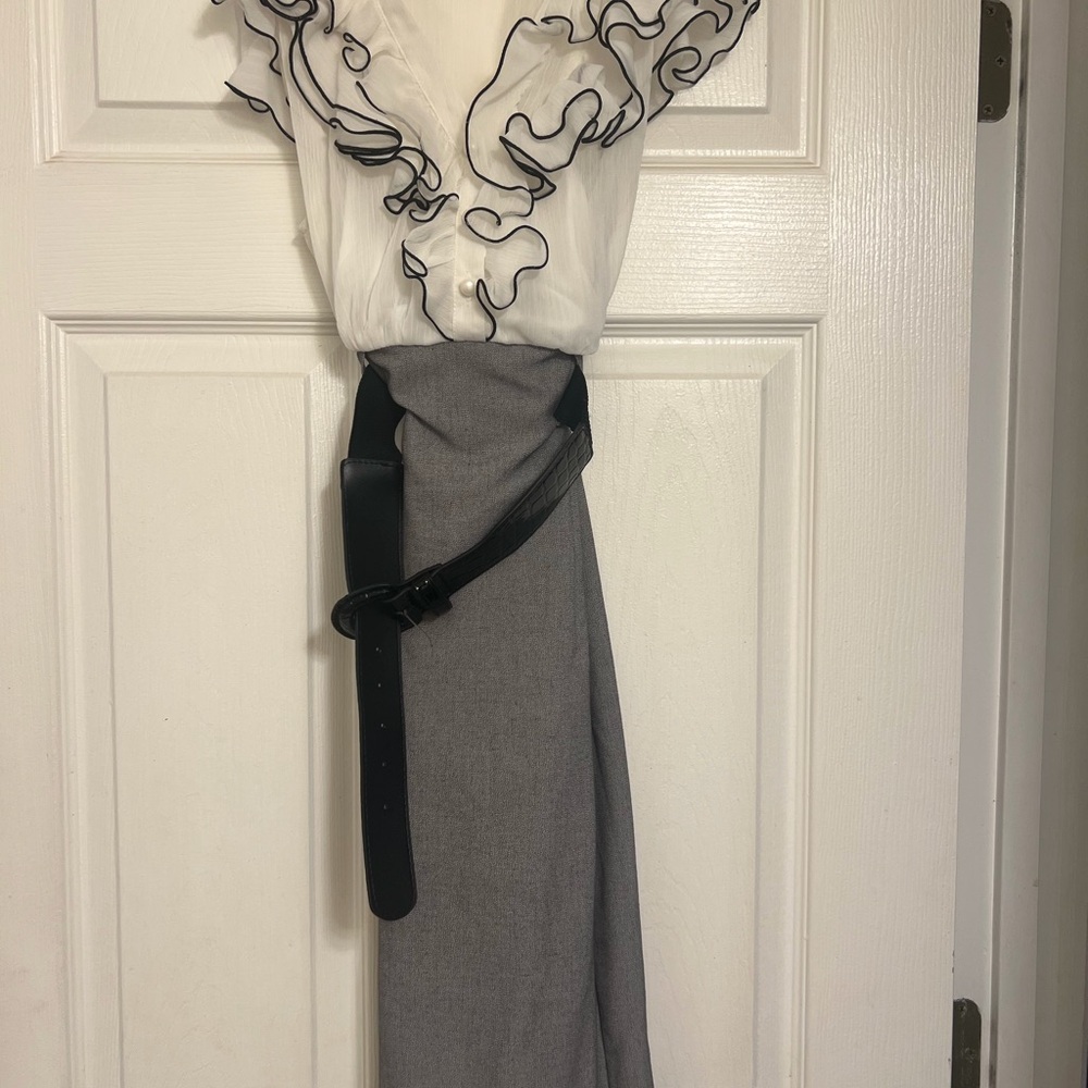 BCX Black and White Asymmetrical Pencil Dress
